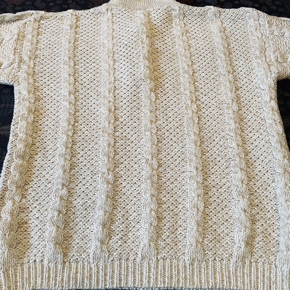 VINTAGE Cotton Henley Sweater - Picture 4 of 6